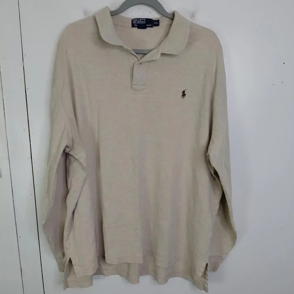 Polo Ralph Lauren Shirt Mens XXL 2XL Collar Long Sleeve Cotton Pony Emblem